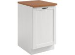 Unterschrank Home Affaire "Teramo", Weiß, Honig, B:50Cm H:85Cm T:60Cm, Massivholz, SchräNke, Unterschrank, Breite 50 Cm, 1 TüR, 1 Einlegeboden