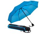 Taschenregenschirm EUROSCHIRM light trek, Damen, blau, Bezug: 100% Polyester, uni, Regenschirme Taschenschirm, kompakte Größe, mit integriertem Kompass im Griff