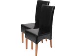 Set Di 2 Sedie Per Sala Da Pranzo Sedia Da Cucina Sedia Latina, Pelle ~ Nero, Gambe Chiare