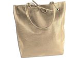 Florence Borsa In Pelle Shopper Tracolla Taupe Beige Scuro OTM107N