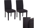 Set Di 2 Sedie Per Sala Da Pranzo Sedia Da Cucina Littau ~ Tessuto, Nero, Gambe Scure