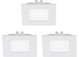 Eglo 94733 Fueva 1 Led Luce Da Incasso 3X2,7W Metallo Fuso Bianco