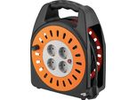 Goobay 71355 Avvolgicavo 25 M, 25 M, Arancione-Nero - Con 4 Prese Di Contatto Di Terra E Protezione Da Sovraccarico