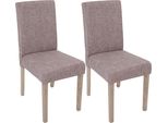 Set Di 2 Sedie Per Sala Da Pranzo Littau, Sedia Da Cucina ~ Tessile, Grigio, Struttura Gambe - Rovere