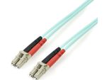 Startech.Com Cavo In Fibra Ottica Multimodale Da Lc/Upc A Lc/Upc OM4 Da 3 M - Fibra Lommf/Vcsel Zipcord Da 50/125 µM, Reti 100G - Bassa Perdita Di Inserzione - Cavo Patch In Fibra Lszh - Turchese