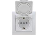 Presa Di Corrente Chilitec Delphi Con Contatto Di Terra IP44 250V Ac / 16A, Con Cornice, Da Incasso, Bianco