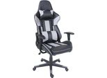 Sedia Da Ufficio HWC-F84, Sedia Da Scrivania Sedia Da Gioco Sedia Girevole Executive, Similpelle ~ Nero/Grigio