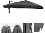 Copertura Di Ricambio Per L'ombrellone A Semaforo Di Lusso HWC-A96 Con Sportello, Copertura Per Ombrellone, 3X4M (Ø5M) Poliestere 4Kg ~ Antracite
