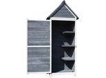 Armadio Da Giardino In Legno Wiltec Grigio 77X53X179Cm Con Porta, Tetto A Falde E Isolamento Bituminoso Capanno Per Attrezzi Armadio Per Attrezzi Capanno Per Attrezzi