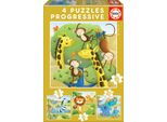 Educa - Set Di Puzzle Progressivi Con Animali Selvatici, Multicolore (17147) Educa