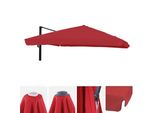 Copertura Di Ricambio Per L'ombrellone A Semaforo HWC-A96 Con Sportello, Copertura Per Ombrellone, 3X4M (Ø5M) Poliestere 4Kg ~ Rosso