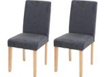 Set Di 2 Sedie Per Sala Da Pranzo Sedia Da Cucina Littau ~ Tessile, Grigio Antracite, Gambe Chiare