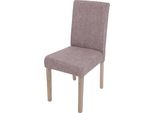 Sedia Da Pranzo Littau, Sedia Da Cucina Sedia, Tessuto/Tessuto Certificato Mvg ~ Grigio, Gambe Marroni