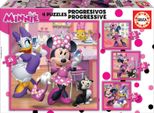 Educa - Minnie Happy Helpers, Puzzle Progressivo, Puzzle Per Bambini Da 12, 16, 20 E 25 Pezzi, Da 3 Anni (17630) Educa