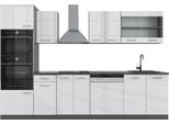 Vicco Cucina Componibile R-Line, 300 Cm Con Armadio Alto, Senza Piano Di Lavoro, Bianco Lucido/Antracite