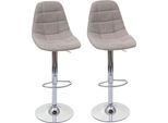 Set Di 2 Sgabelli Da Bar HWC-A67, Sgabello Da Banco, Certificato Mvg ~ Grigio Crema, Tessuto