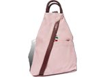 Firenze Vera Pelle Borsa Donna Zaino Rosa 26X10X32 Compresa Etichetta Italia D2OTF604A