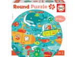 Educa 18907, Mondo Sommerso, Puzzle Rotondo Di 28 Pezzi Per Bambini A Partire Dai 3 Anni, Sottomarino, Animali Marini