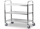 Carrello Di Servizio In Acciaio Inox Mahlzeit Con 3 Ripiani | 101,5 X 95 X 48,5 Cm | Carrello