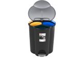 Cestino Per Rifiuti 40L Cestino A Pedale Raccolta Differenziata A 3 Scomparti Sistema Di Separazione Dei Rifiuti Sistema Di Separazione Dei Rifiuti Cestino Interno In Plastica A 3 Scomparti
