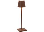 Lampada A Led Da Tavolo Poldina Pro Micro Corten Ricaricabile E Dimmerabile Con Batteria Fino A 12 Ore