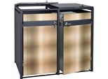 Contenitore Per 2 Cassonetti HWC-J82, Cassonetto Estraibile, Metallo 50Kg, Antracite ~ Oro