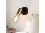 Zmh Plafoniera E27 Lampada Da Soffitto Nero-Oro Faretto Da Soffitto Industriale A 1 Fiamma Vintage Faretto Da Parete Orientabile Faretto Moderno Per Cucina Corridoio Corridoio Comodino Soggiorno Camera Da Letto