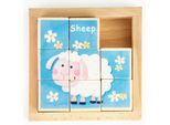 Ecotoys Cubo Animali In Legno, 8 Cubi
