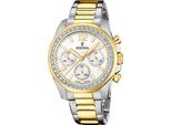 Festina F20607/1 Orologio Cronografo Da Donna In Acciaio Inossidabile Con Data Bicolore