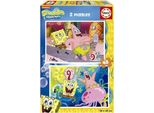 Educa - Puzzle Di Spongebob - Set Di 2 Puzzle Con 48 Pezzi Ciascuno Composto Da Pezzi Grandi, (19388) Educa