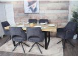 Set Di 6 Sedie Per Sala Da Pranzo HWC-K30, Poltrona Da Cucina, Posizione Girevole Automatica, Tessuto/Tessuto Mvg ~ Velluto A Coste Grigio Scuro