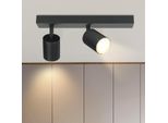 Zmh Led Plafoniera Nera Faretto Da Soffitto: GU10 Lampada Da Soffitto Faretto 2 Fiamme 330° Orientabile Faretto Da Soffitto Moderno Lampada Da Corridoio Senza Lampadina