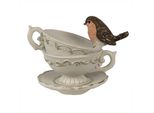 Clayre & Eef Figure Cups 8 Cm In Poliresina Bianca