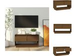 Mobile Tv Vidaxl Miele Marrone 74X34X40 Cm In Legno Di Pino Massiccio - Mobili Tv