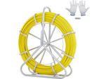 Vevor Ausilio Per Tirare I Cavi In Fibra Di Vetro, 200 M, 6,35 Mm, Tiracavi Fishtape, Asta Tiracavi Con Supporto In Acciaio Per Bobina, 3 Teste Di Tiro, Attrezzi Da Pesca Per Pareti E Cavi Elettrici, Non Conduttivo