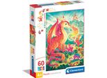 Clementoni Puzzle 60 Pezzi Maxi Superkolor Dragon Family 26600