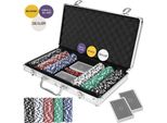 Set Da Poker Texas Holdem Con Valigetta In Alluminio Chiudibile 2 Mazzi Di Carte 300 Fiches 5 Dadi Set Da Gioco 23528