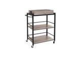 In And Outdoormatch Carrello Portavivande Su Rotelle Laurel - Carrello Da Cucina - Industriale - Carrello Portavivande - Carrello Bar - Carrello Portabevande - 4 Vassoi - 40 X 12,5 X 86 Cm