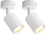 Zmh Led Plafoniera Bianca 1 Lampada Da Soffitto A Fiamma 2 Faretti Da Soffitto Moderno GU10 Faretto Da Soffitto In Metallo Orientabile A 330° Per Soggiorno Camera Da Letto Corridoio