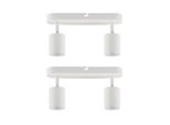 Zmh Led Plafoniera Bianca 2 Fiamme 2 Faretti Da Soffitto Moderno GU10 Faretto Da Soffitto In Metallo Orientabile 330° Per Soggiorno Camera Da Letto Corridoio