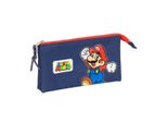 Safta Super Mario World - Astuccio Per Matite Con 3 Scomparti - 22 Cm