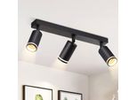 Zmh Led Plafoniera A 3 Fiamme Faretto Da Soffitto Spot Neri GU10 Faretto Da Parete Orientabile In Metallo Per Corridoio Soggiorno Camera Da Letto, Senza Lampadine