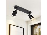 Zmh Led Plafoniera 2 Fiamme Soffitto Faretto Nero E Lampada GU10 Orientabile Interno Metallo Per Corridoio Soggiorno Ufficio Camera Da Letto, Senza Lampadina