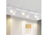 Zmh Led Plafoniera Bianca A 6 Fiamme GU10 Orientabile Moderno Faretto Da Parete In Metallo Per Soggiorno Cucina Camera Da Letto, Senza Lampadine
