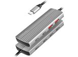 Logilink Logilink Usb 3.2 Gen2 Hub, 7+1-Port, 2X USB-A, 5X USB-C, Pd 100W, Aluminum