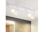 Zmh Led Plafoniera 4 Fiamme Bianco Vintage Faretto GU10 Orientabile In Metallo Per Zona Giorno Industriale Senza Lampadine