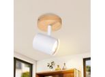 Zmh Led Faretto Da Soffitto 1 Fiamma Plafoniera Vintage In Legno Soffitto Spot Orientabile GU10 Faretto Da Parete Per Soggiorno Camera Da Letto Senza Lampadina