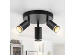 Zmh Led Plafoniera 3 Fiamme GU10 Plafoniera Nera Illuminazione Industriale Vintage Faretto Orientabile Per Corridoio Mobile Senza Lampadine