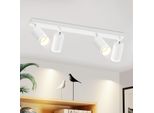 Zmh Led Plafoniera 4 Fiamme Soffitto Faretto Bianco GU10 Orientabile Parete Faretto Metallo Soffitto Faretti Per Soggiorno Cucina, Senza Lampadine