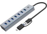 Conceptronic HUBBIES21G Conceptronic Usb-Hub 7-Port 3.0/C->7X3.0 +Typc 5Gbps O.Nz Gr